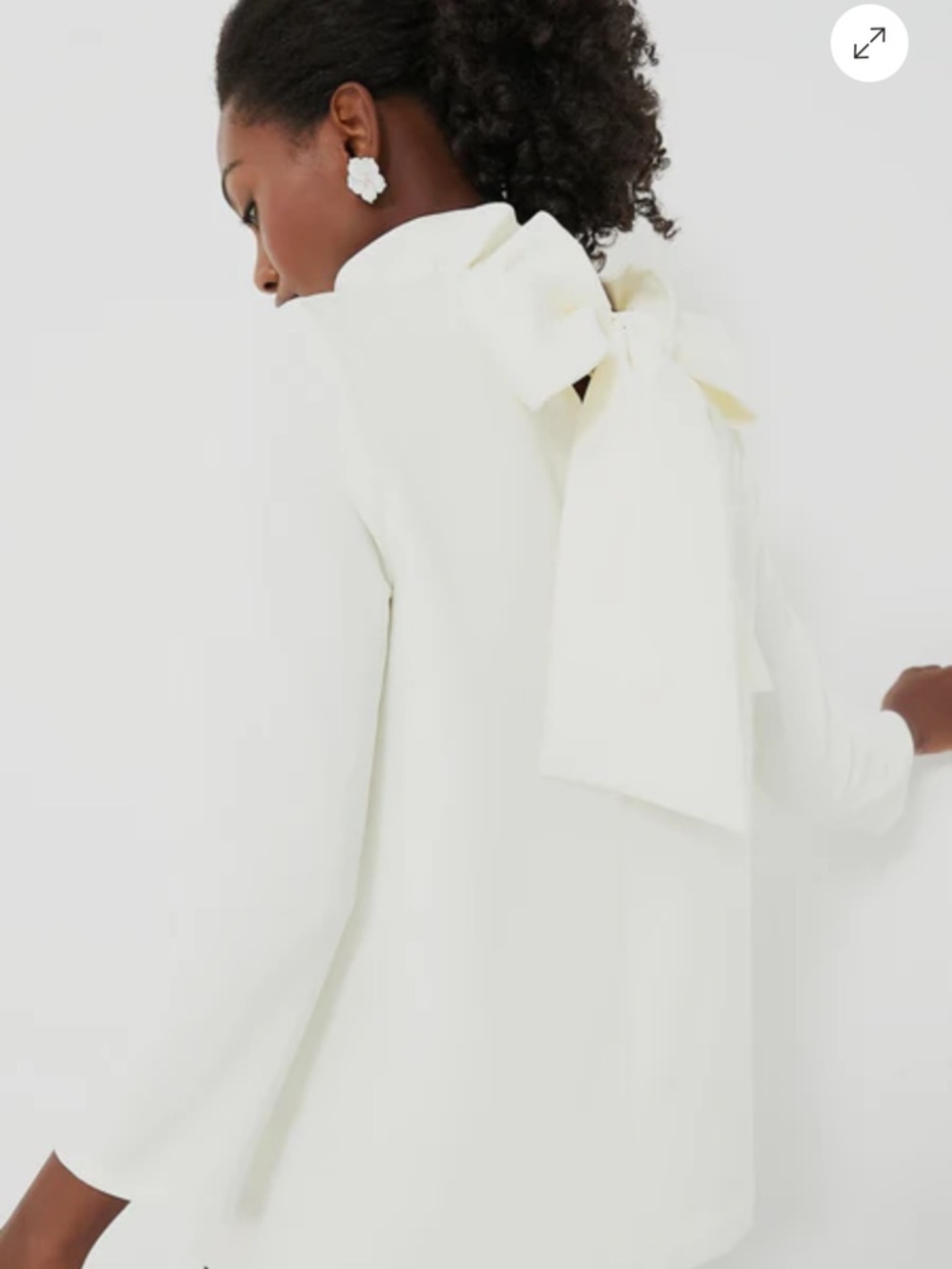 Tuckernuck Cream White Faye Blouse Bow-Back Blouse small